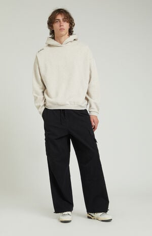 Stretch Black Extreme Baggy Cargo Pants image number 5