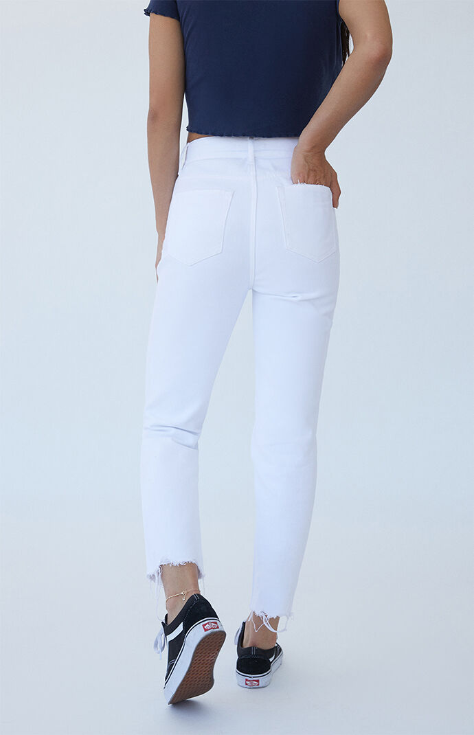 White Ultra High Waisted Slim Fit Jeans
