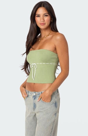 Elsie Knitted Tie Tube Top image number 3