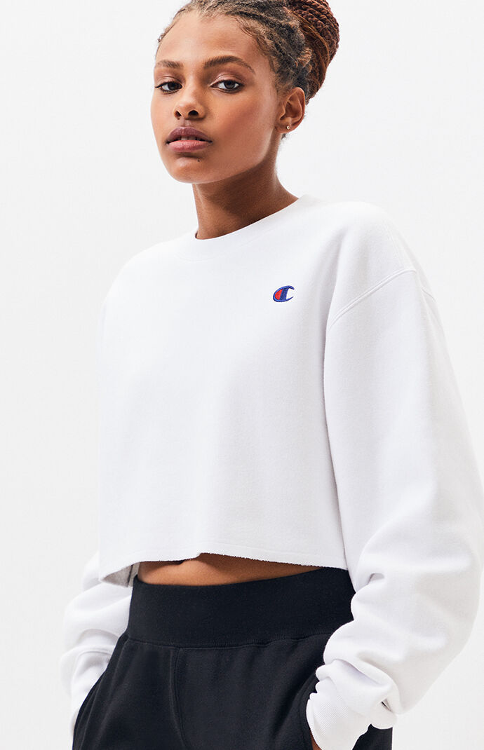 Champion cropped crewneck clearance