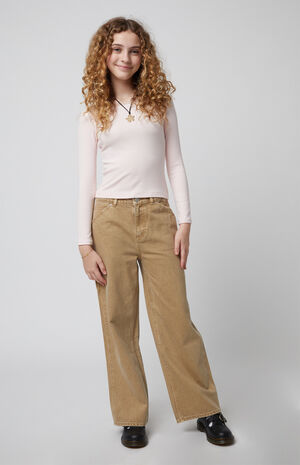 Khaki Baggy Carpenter Jeans Khaki Baggy Carpenter Jeans image number 5