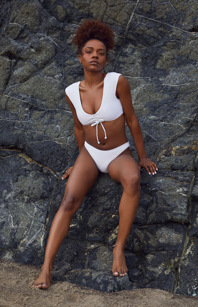 White Crystal Cheeky Bikini Bottom