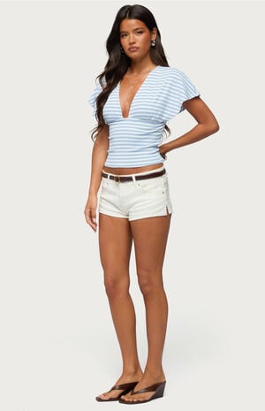 Chassidy Striped Flutter Top image number 4