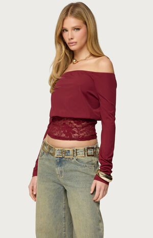 Dorona Lacey Off Shoulder Top image number 2