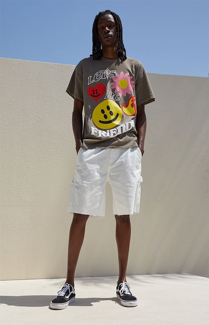 Wearing vans top old skool shorts