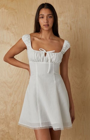 Maggie Tie Front Ruched Mini Dress image number 2