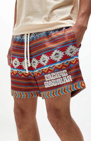 Pacific Sunwear Pattern Mesh Shorts image number 5