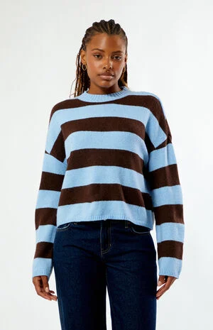 Striped Cozy Crew Neck Sweater image number 1
