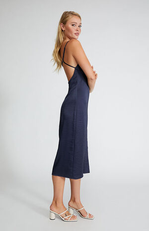 Satin Bustier Midi Dress image number 3