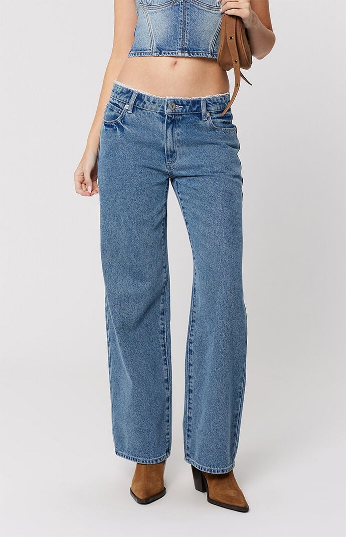 ABRAND Selena Lace 99 Low Rise Baggy Jeans