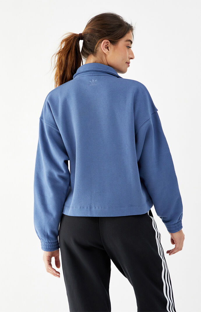 3D Trefoil Fleece Half Button Sweatshirt