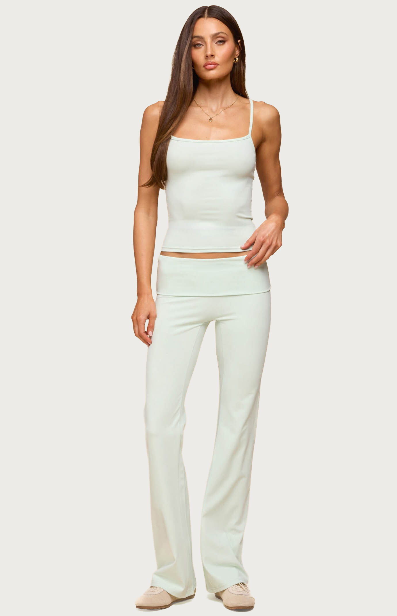 Edikted Oriane Foldover Flared Leggings