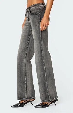 Bootcut Washed Low Rise Jeans image number 3