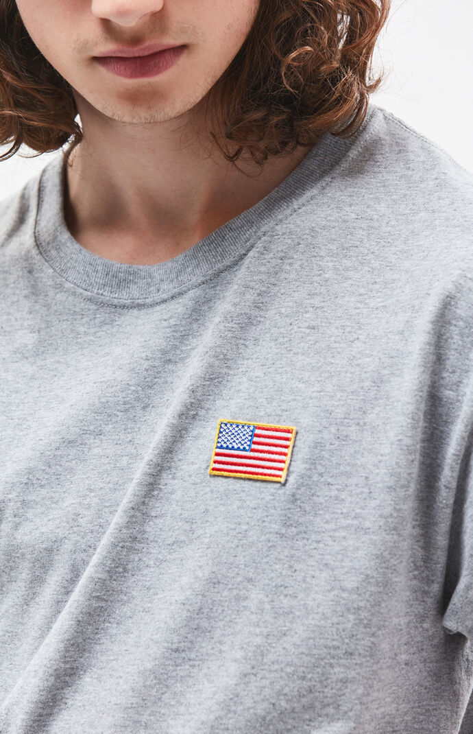 Embroidered Flag Short Sleeve T-Shirt