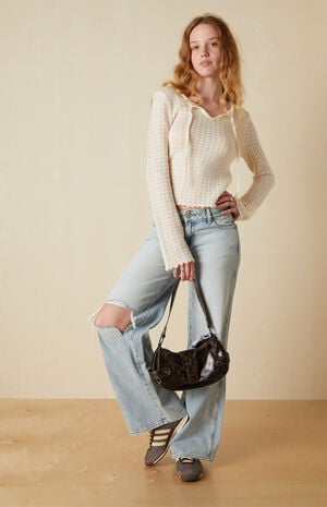 Diana Open Knit Tie Front Sweater
