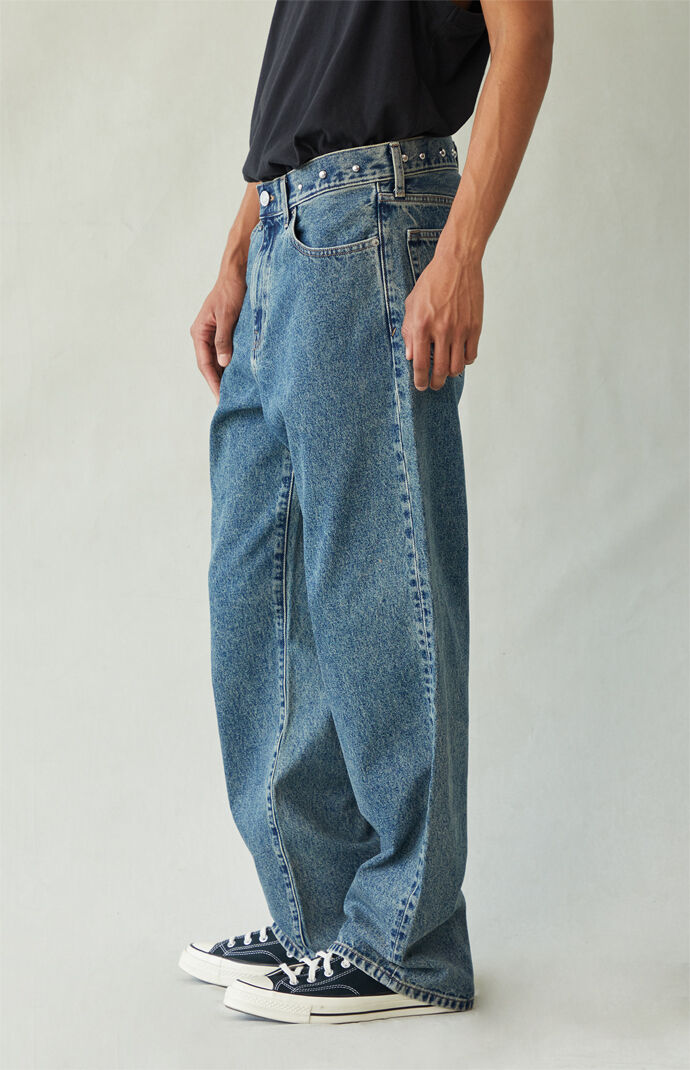 Pacsun Dylan Baggy Jeans Studded Medium Blue