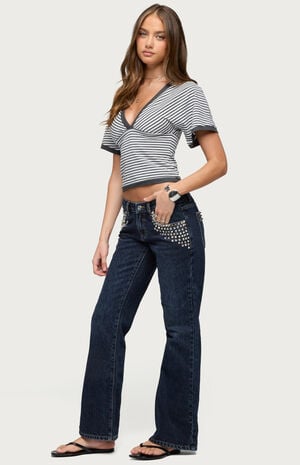 Primrosa Striped Flutter Top image number 4