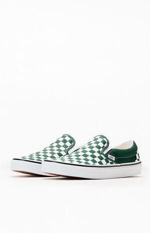 Green Checkerboard Slip-On Shoes image number 2