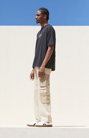 Tan Baggy Nylon Cargo Zip Off Pants image number 1