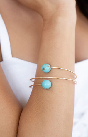 Summer Escape Turquoise Bead Wire Cuff image number 3