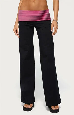 Maci Striped Foldover Pants image number 1