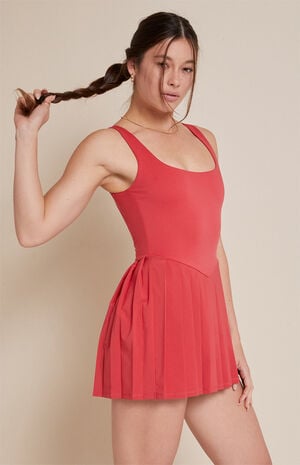 PAC WHISPER Active Pleated Drop V Waist Mini Dress image number 4