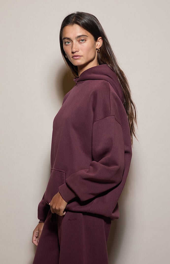 Pacsun Burgundy Ultra Soft Fleece Hoodie