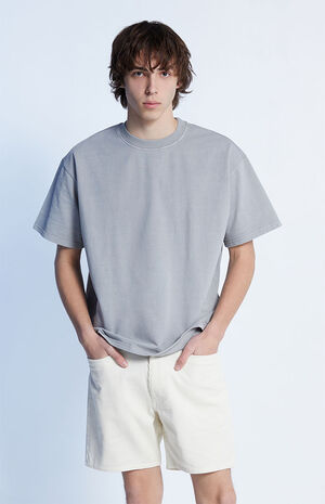 Pacsun Men's Gray Oversized T-Shirt - Size Large
