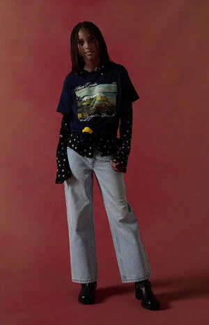 Low Rise Baggy Jeans Light Blue image number 1