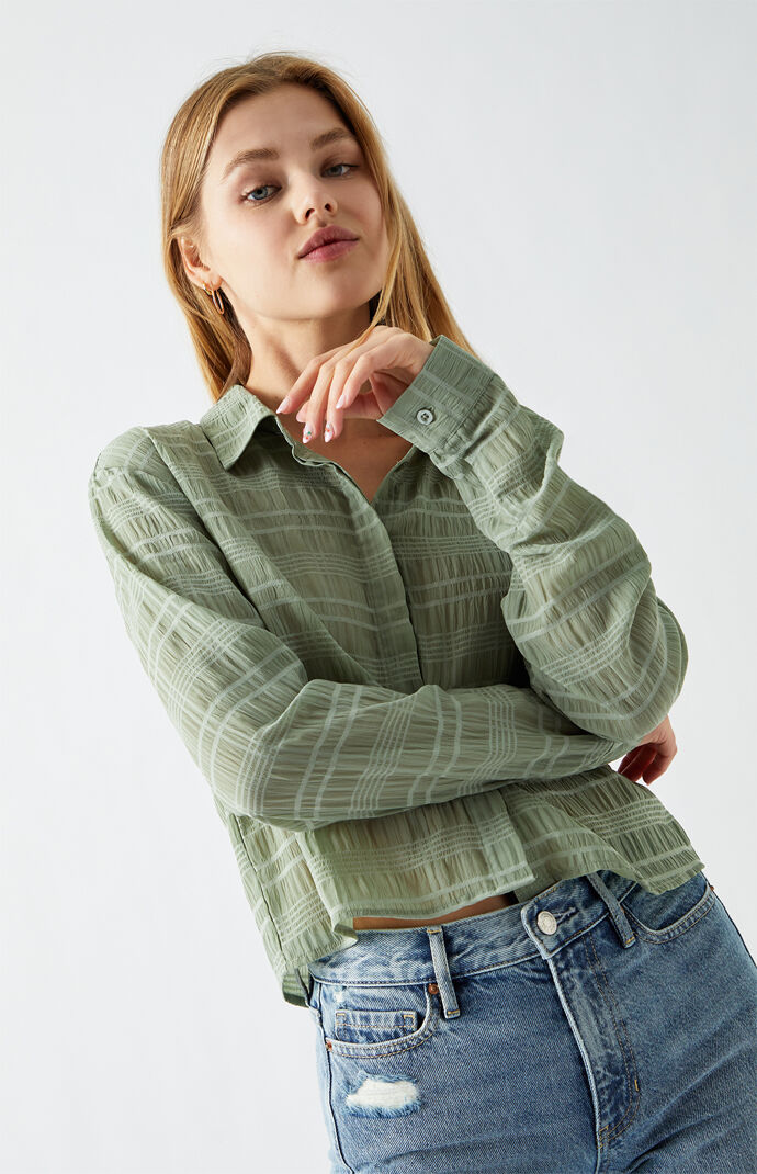 '90s Chiffon Button Down Shirt