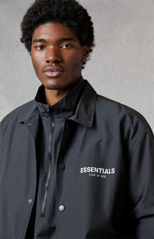 Essentials Black Coach Jacket image number 5