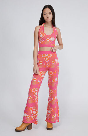 Organic Abstract Bubble Intarsia Halter Top image number 4