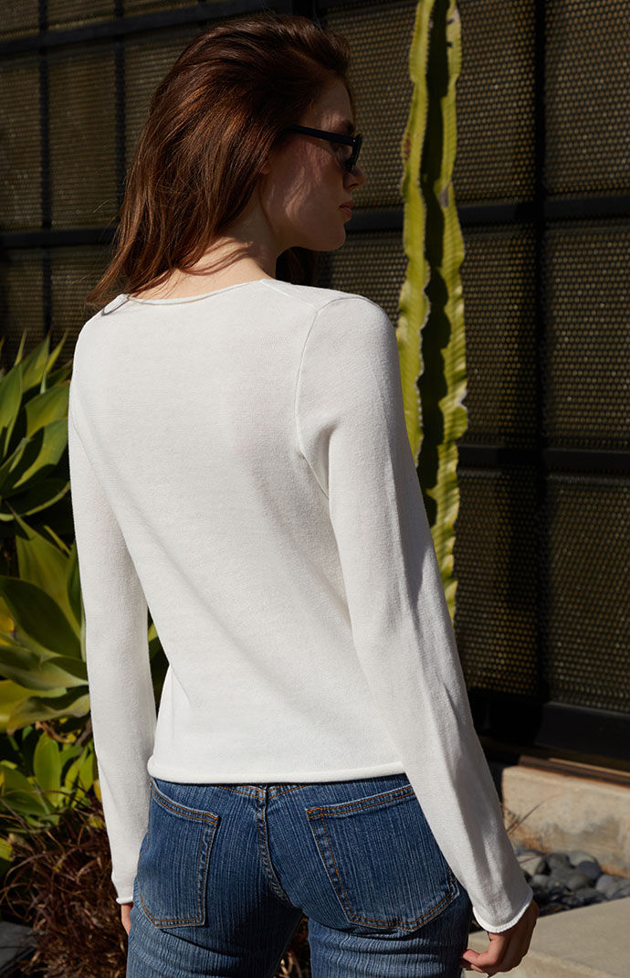 White sweater sale bell sleeve