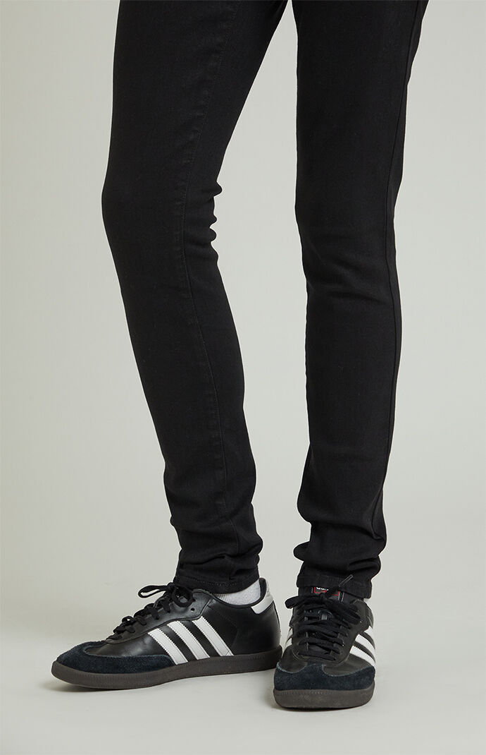 Pacsun stacked skinny side stripe zip black jeans on sale