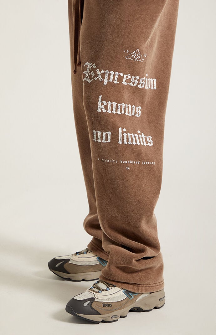 Pacsun Brown Expressions Baggy Sweatpants