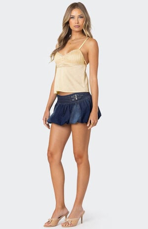 Double Belted Denim Bubble Skort image number 2