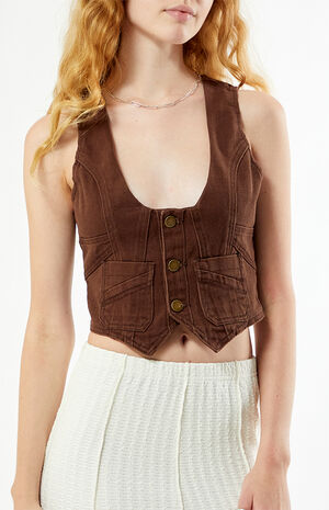 Kenny Brown Denim Vest image number 2