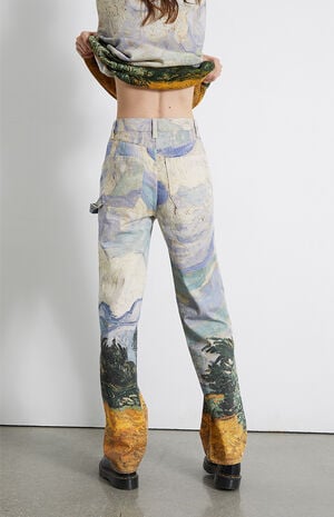 x PacSun Van Gogh Wheat Field With Cypresses Carpenter Pants image number 4