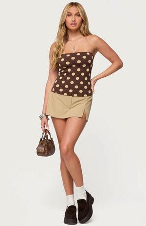 Polka Dot Built in Bra Tube Top image number 5