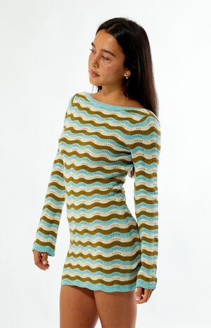Whispering Tides Knit Mini Dress image number 3