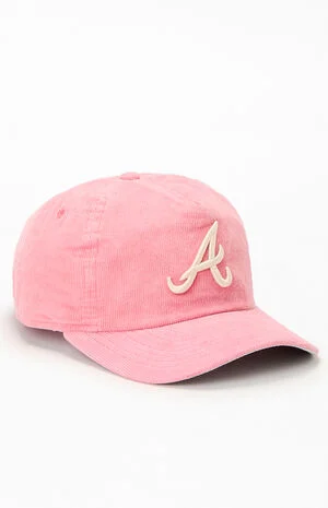 Pink Atlanta Braves Corduroy 19TWENTY Strapback Hat image number 1