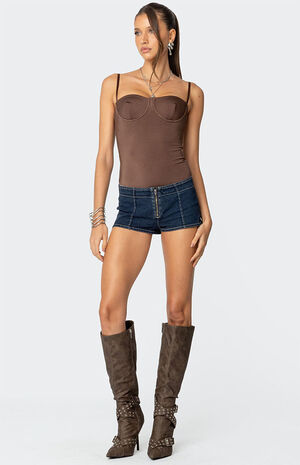 Laurel Shiny Cupped Bodysuit image number 2