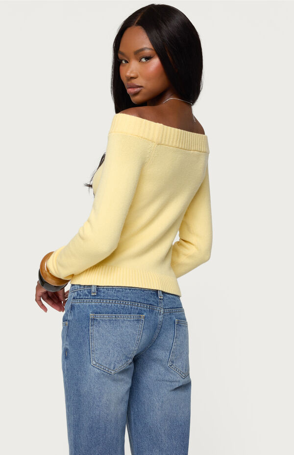 Edikted Elona Off Shoulder Knit Top