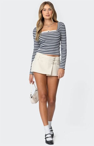Buttoned Up Layered Striped Top image number 2