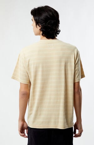 Cream Even Textured Stripe T-Shirt image number 4