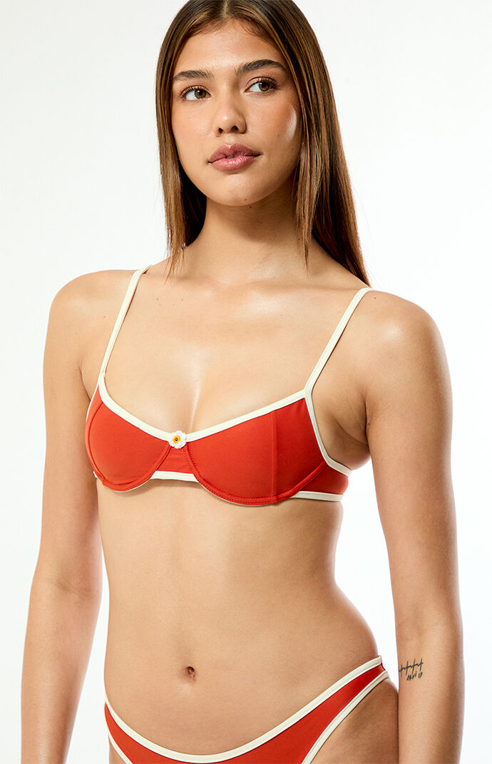 STRAIT THE LABEL Channel Underwire Bralette Bikini Top
