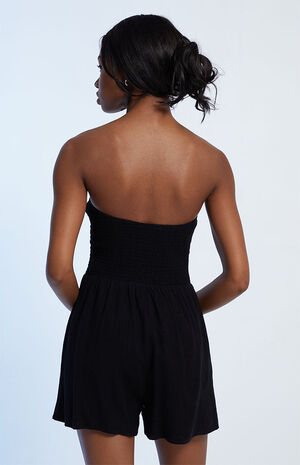 Strapless Smocked Bodice Romper image number 3