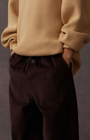 Plum Corduroy Relaxed Trousers image number 6