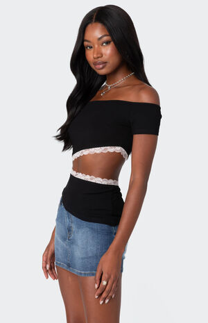 Annaise Off Shoulder Cut Out Top image number 3