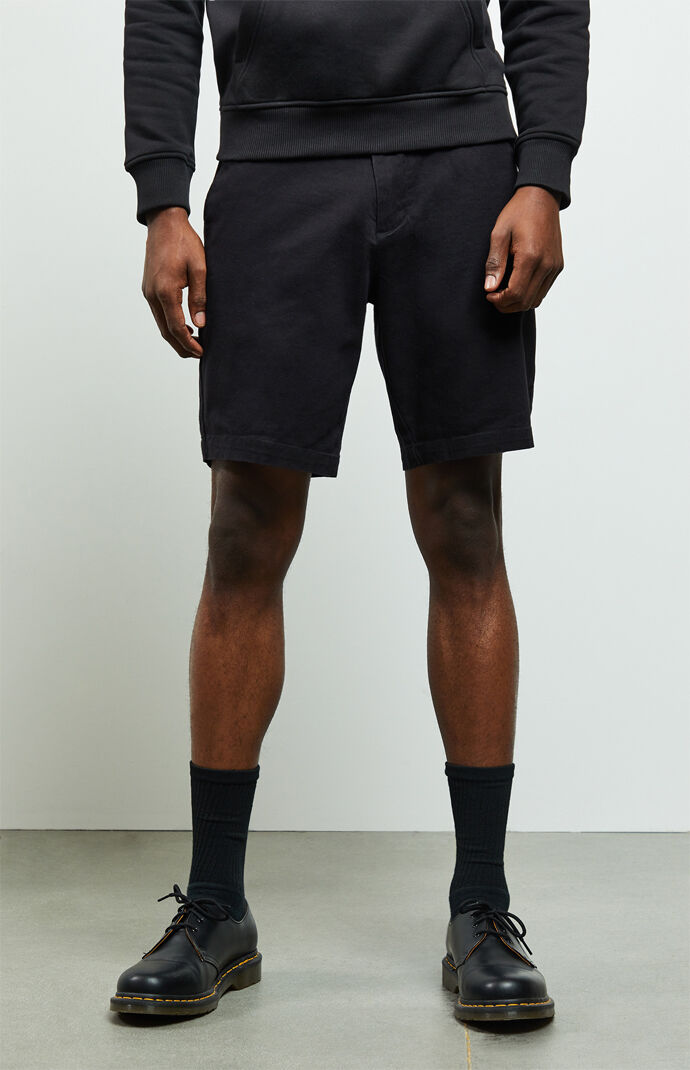 black slim shorts
